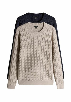 REGULAR FIT - 2 PACK - Jumper - navy blue brown
