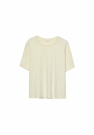 Stradivarius REGULAR FIT - Basic T-shirt - light yellow
