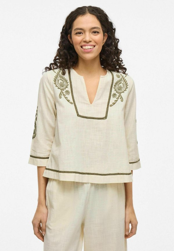 MIT 3/4-ÄRMELN V-AUSSCHNITT - Bluse - birch