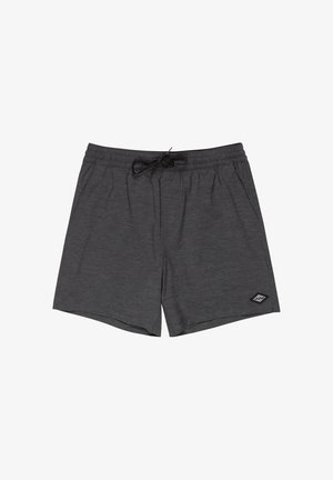 Sive kratke sportske hlače od lagane tkanine, s elastičnom trakicom u struku i malim logotipom sa strane.