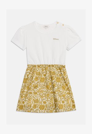 Versace, DRESS LIBERTY FLORAL LOGO - Hverdagskjole - white/gold-coloured/light sand