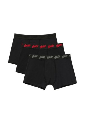 PULL&BEAR, LOGO-WAISTBAND - 3-PACK OF BOXERS - Krátke boxerky - black