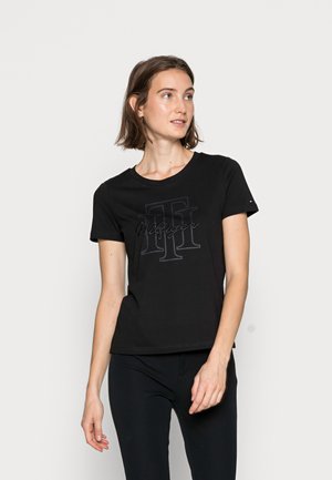 REGULAR SCRIPT OPEN-NK SS - Print T-shirt - black