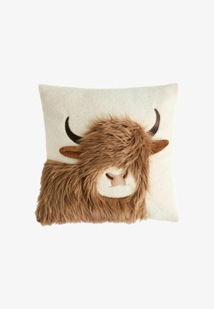 Next, 43 X 43CM TEXTURED FAUX FUR HAMISH THE HIGHLAND COW - Dekokissen - natural