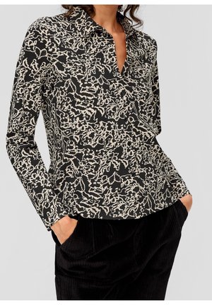 Overhemdblouse - mottled black
