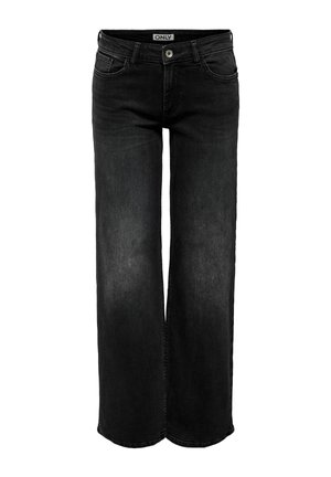 Zwarte jeans met wijde pijpen, vooraan knoopsluiting en zakken, gemaakt van denimstof, alleen gelabeld aan de binnenste tailleband.