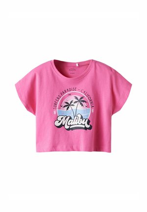 CROP - Camiseta estampada - carmine rose