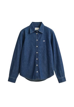 GANT, JEANSBLUSE - Hemdbluse - dark blue raw
