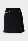 MINI WRAP SKIRT - A-silueta svārki - soft black