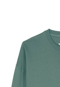 Groene katoenen sweatshirt met een ronde hals en een ontwerp met verlaagde schouders. Zachte textuur, minimale detailing en subtiele kleurnuances.