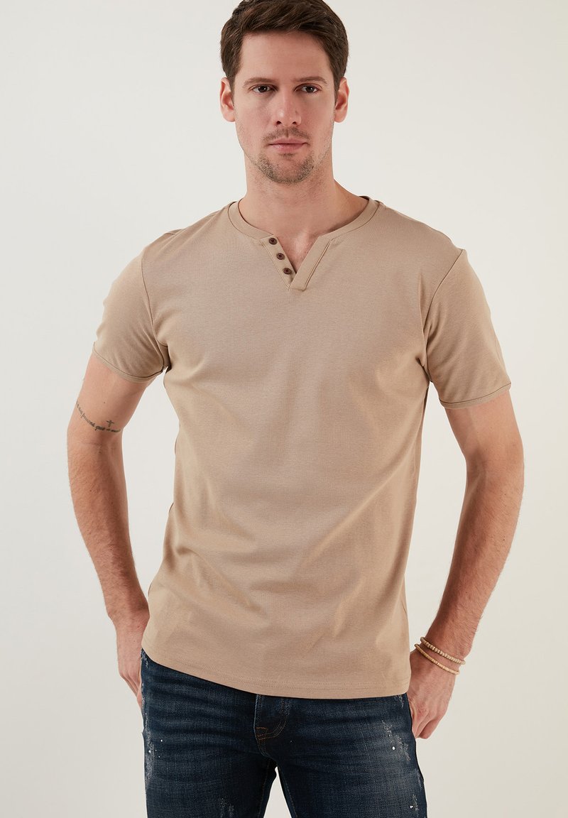 Buratti V-NECK  - Pamata T-krekls - dark beige