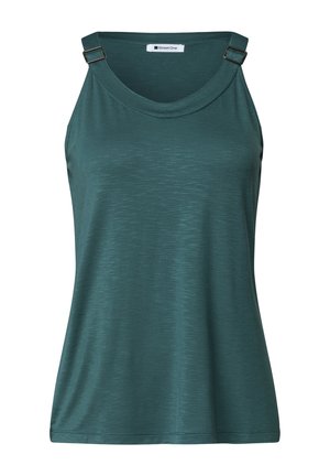 Street One, TOP MIT V-NECK UND DEKO-DETAIL - Débardeur - mediterra green