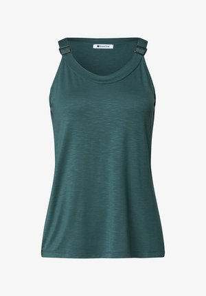 Street One, TOP MIT V-NECK UND DEKO-DETAIL - Débardeur - mediterra green