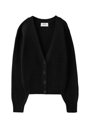 Stradivarius, V-NECK KNIT CARDIGAN - Gilet - black