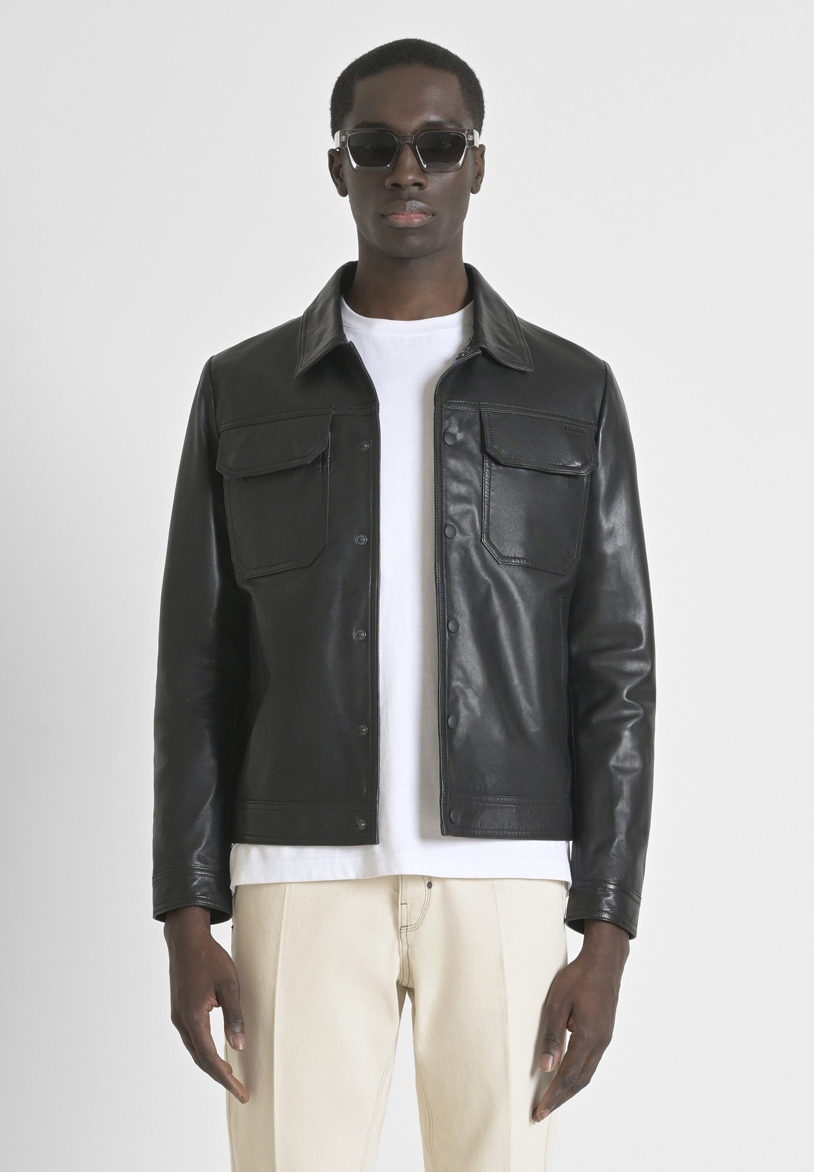 Antony Morato Veste en cuir black/noir