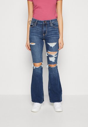 Hollister Co. MED CLEAN HIGH RISE FLARE - Flared Jeans - blue