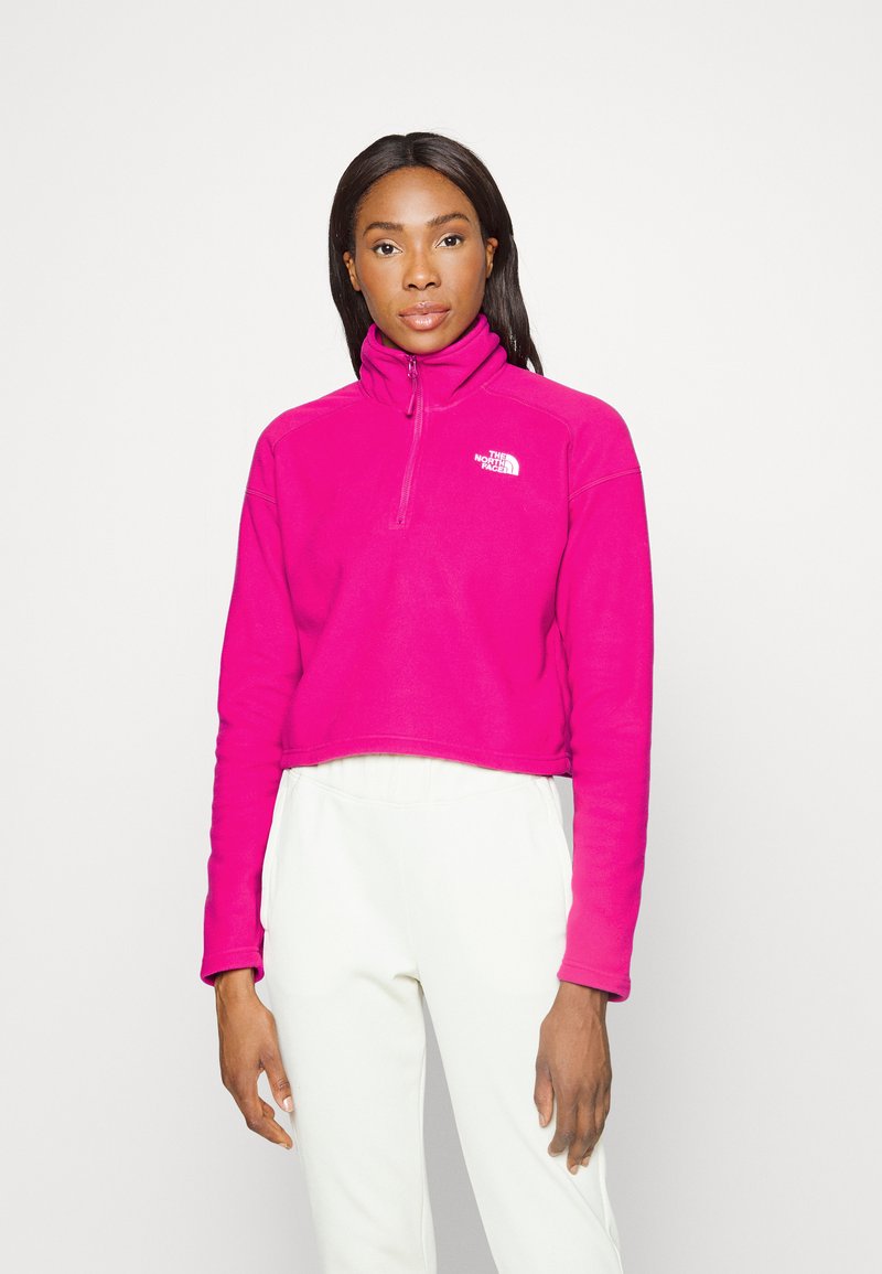 The North Face Glacier Cropped Zip Fleece Jumper Fuschia Pink Pink Zalando Co Uk