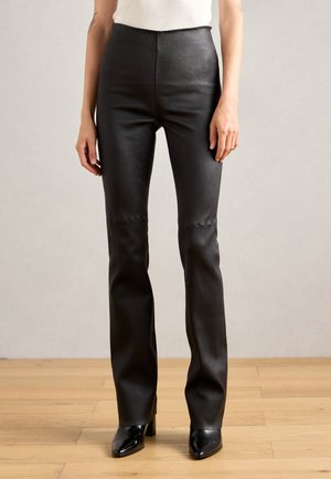 LONG LEGGING - Kožené kalhoty - black