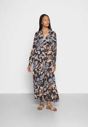 DRESS - Maxi dress - navy/brown