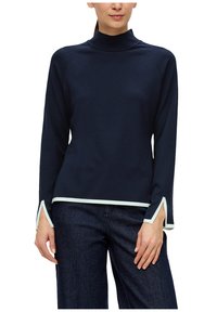 s.Oliver BLACK LABEL MIT STEHKRAGEN - Strickpullover - navy