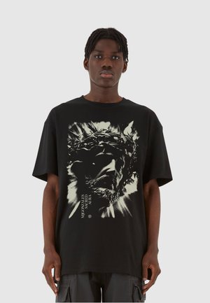 JESUS X HEAVY - Tricou cu imprimeu - black