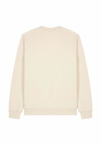 Felpa color crema con collo rotondo, maniche raglan e polsini a costine. Texture morbida e design minimale, senza loghi o motivi visibili.