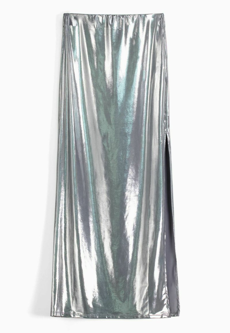 Bershka Maxirok zilverkleurig