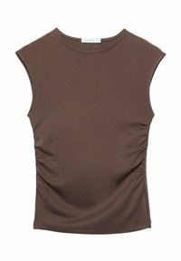 FITTED WITH GATHERING  - T-paita - light brown