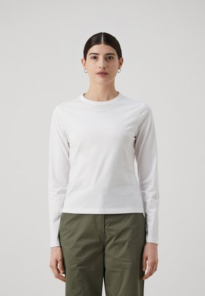 Calvin Klein NANO LOGO SLIM - Bluzka z długim rękawem - bright white