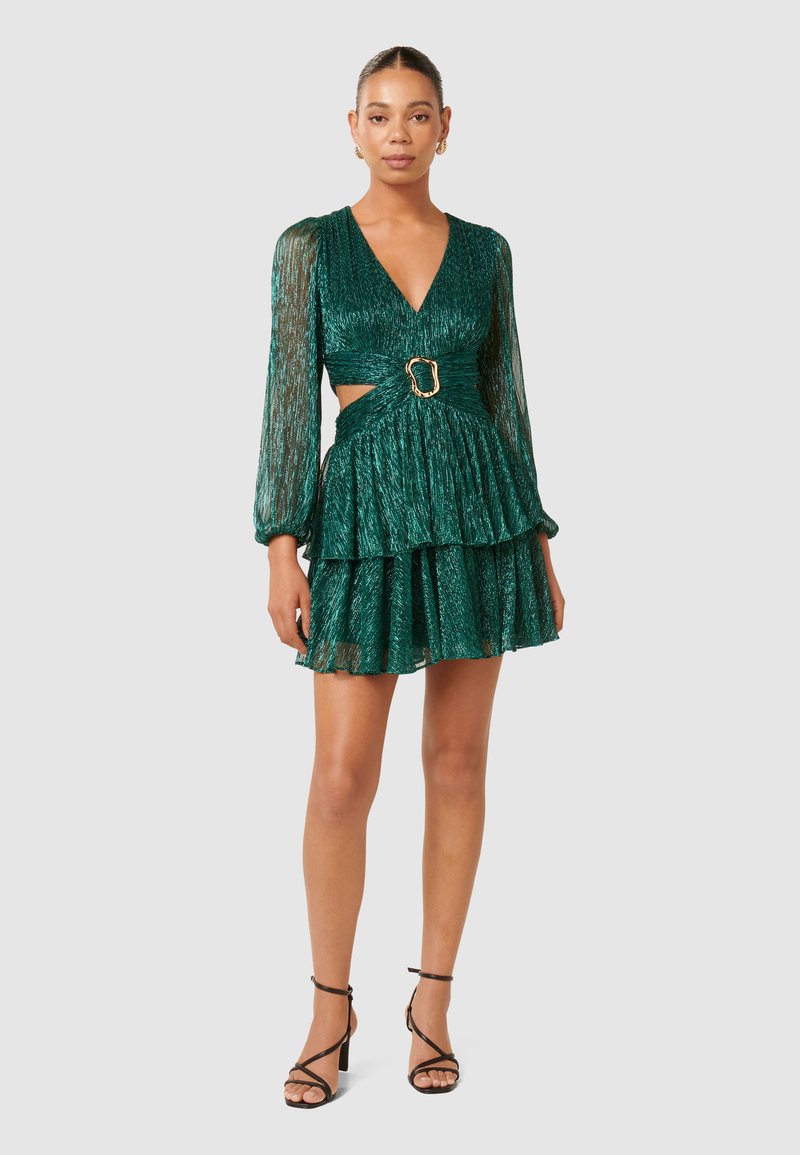 Forever New DONNA PLISSE MINI DRESS - Cocktail dress / Party dress -  emerald green/green - Zalando.co.uk
