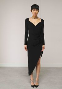 Norma Kamali LONG SLEEVE SWEETHEART SIDE DRAPE GOWN - Jerseykjole - black