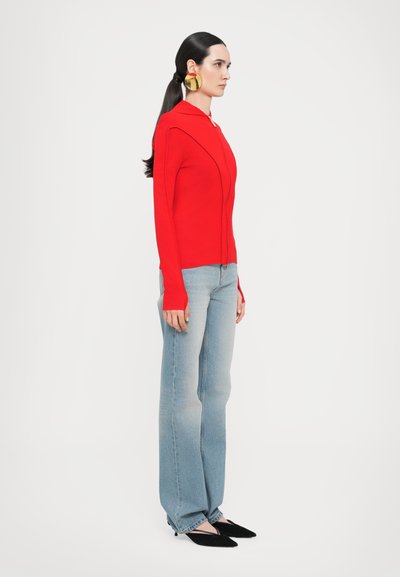 Victoria Beckham PIPING DETAIL HOODED - Vetoketjullinen college - bright rose