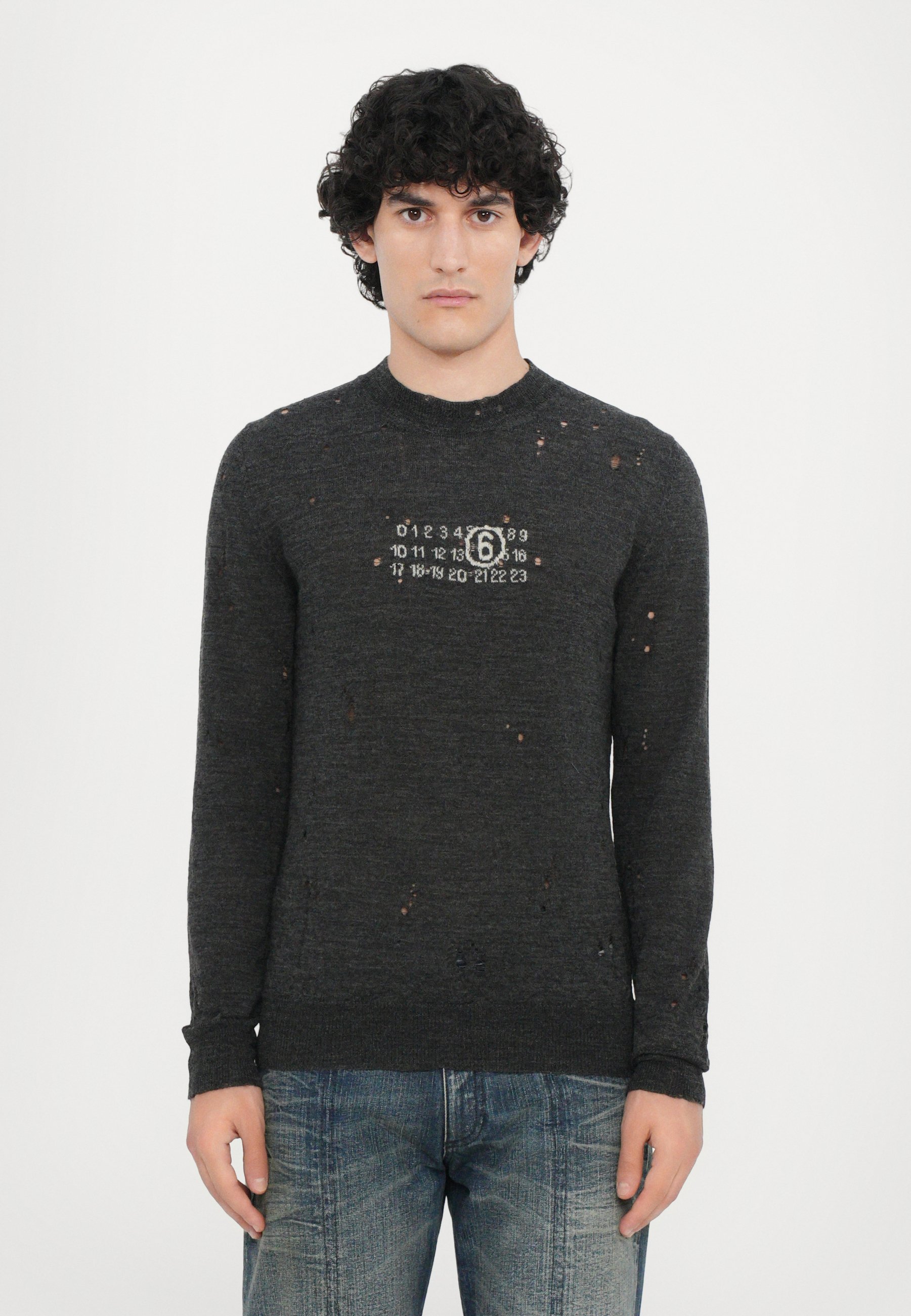 MM6 Maison Margiela CREW NECK - Jumper - dark grey/black denim