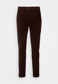 CROPPED PANTS - Tygbyxor - burgundy