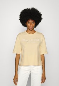 Marc O'Polo ROUND NECK - T-shirt estampada - milky vanilla