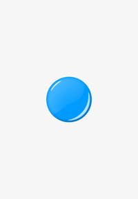 Sphère bleue brillante avec une surface lisse et réfléchissante et des bords arrondis, se détachant sur un fond blanc uni.