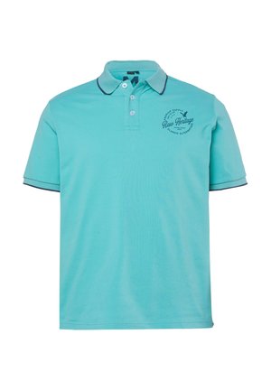 Men Plus, POLOSHIRT, HALBARM, PIQUEE, BRUSTPRINT, BIS 8 XL - Polo - bright turquoise