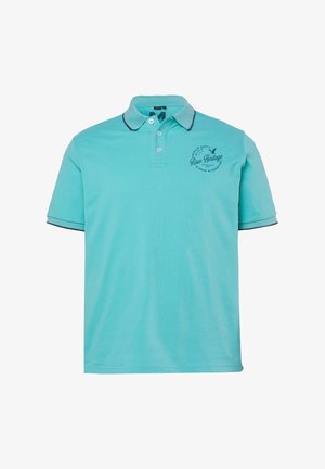 Men Plus, POLOSHIRT, HALBARM, PIQUEE, BRUSTPRINT, BIS 8 XL - Polo - bright turquoise