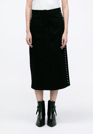 THANIA - Fustă denim - black