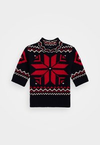 SNOWFLAKE-MOTIF WOOL-BLEND - T-shirt med print - navy/red