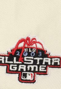 Embroidered logo featuring "ALL STAR GAME" in black and white, with red and blue accents, on a cream background, labeled "2003."