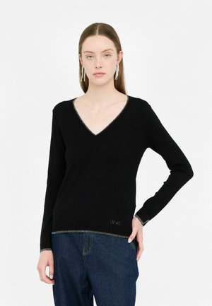 LIU JO V-NECK - Jumper - black