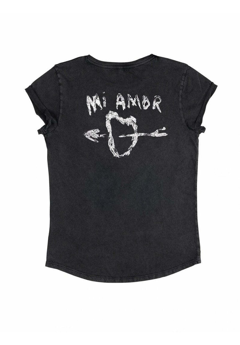 Mira Paris MI AMOR BACK ROLL - Print T-shirt - black denim - Zalando.ie