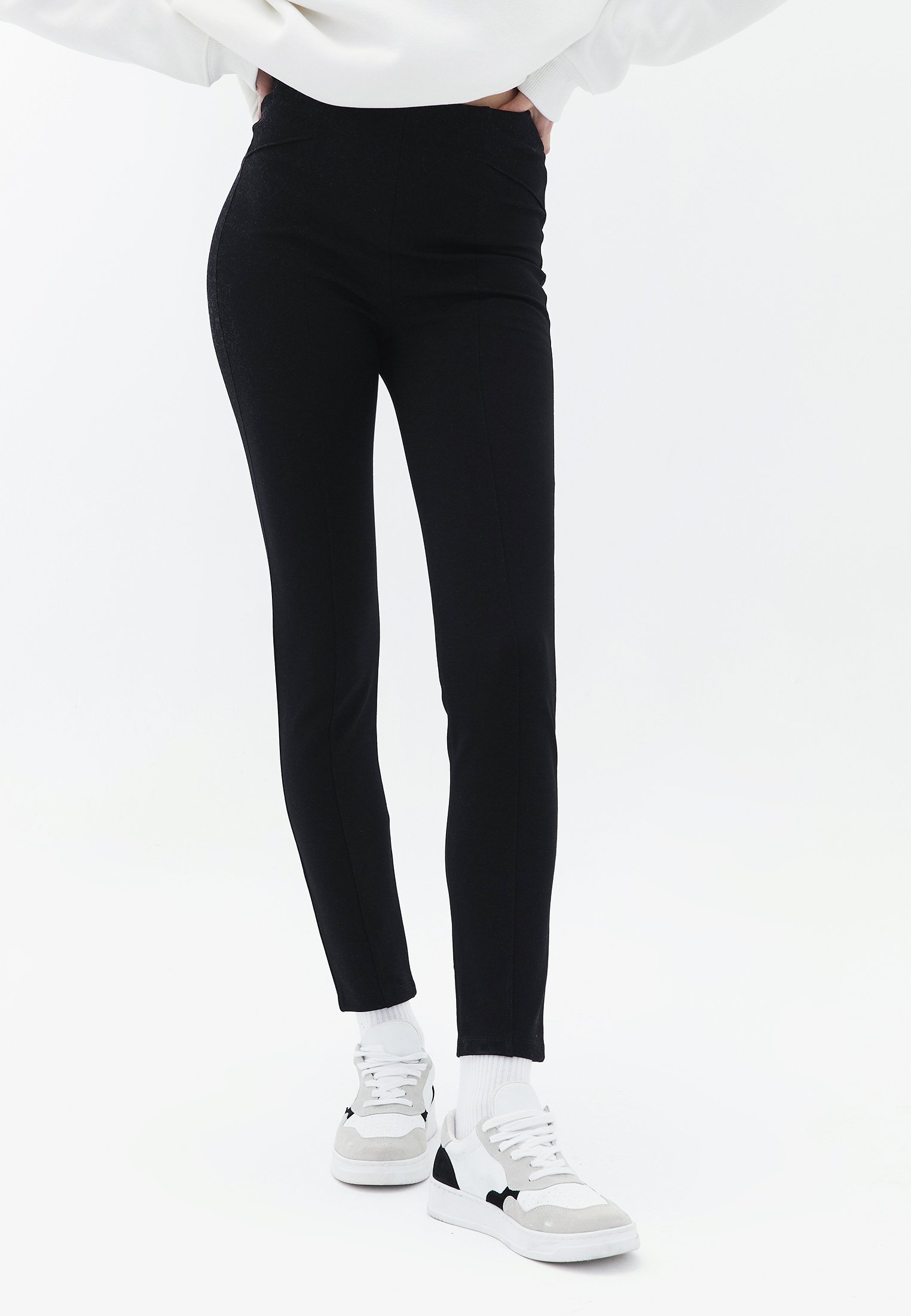Koton Damen Sport Leggings High Rise – Mit Stitch-Detail, Bequem Für Workout & Alltag