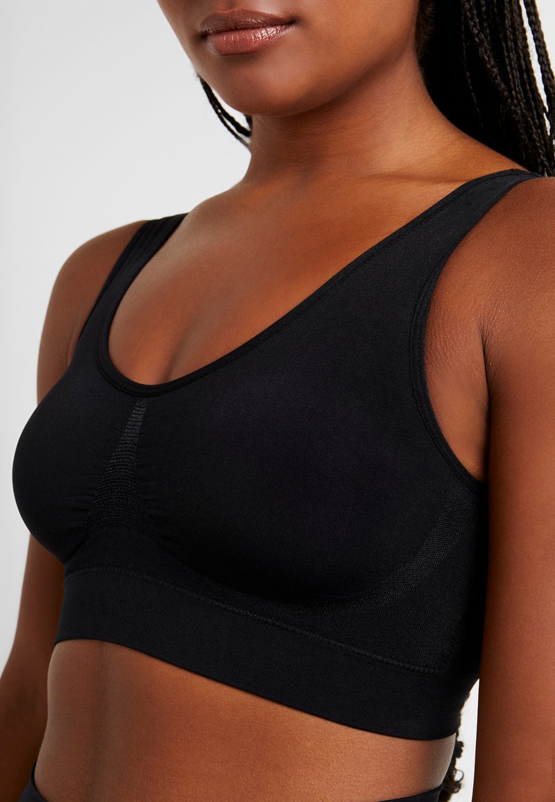 MAGIC Bodyfashion Women's Comfort Wireless Bra - Non-Underwired, Scoop Neck, Black Size L