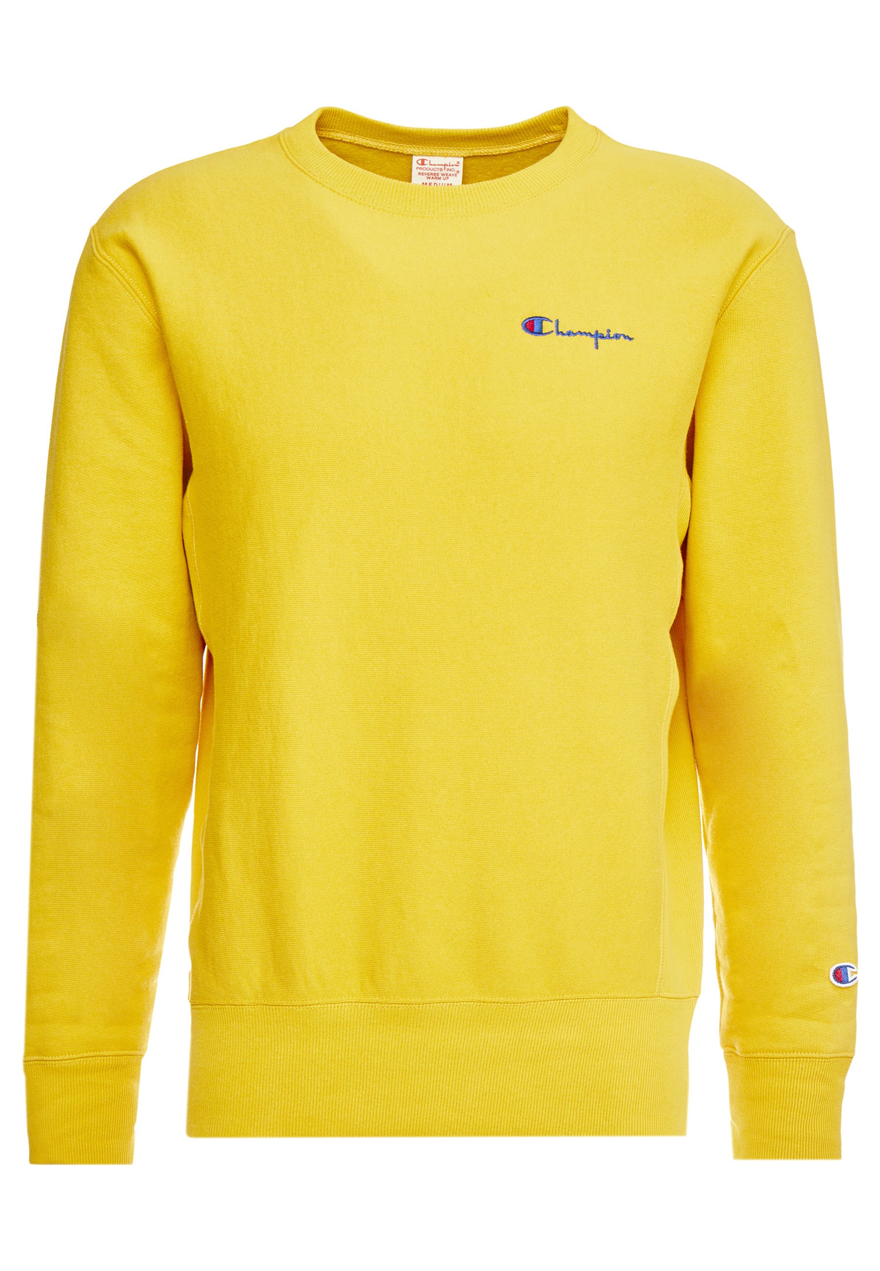 yellow champion crewneck sweatshirt