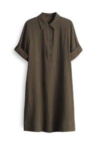 RELAXED FIT A-LINIE RIB - Abito a camicia - olive leaf