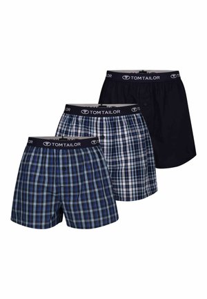 3ER PACK - Boxer shorts - blau dunkel karo