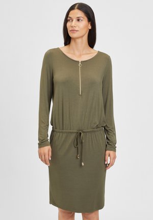 Jerseykleid - olivgrün