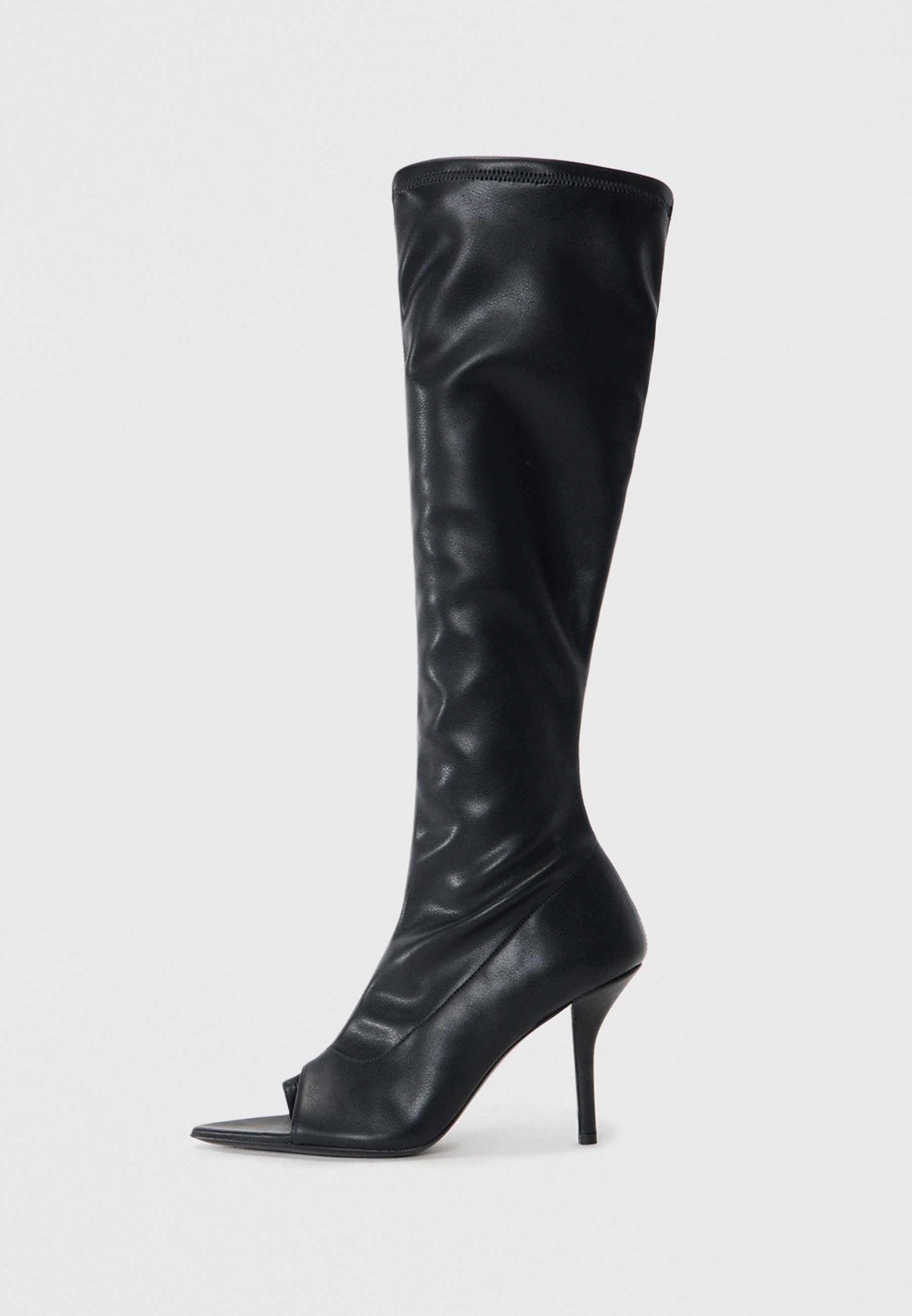 Bottes Hautes Fergalicious Noires à Talons Coniques, Taille 7 (EU 38), Vintage 90's